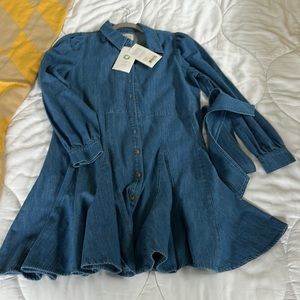 Sézane Robe Courte Sol - blue denim - with tags size 6